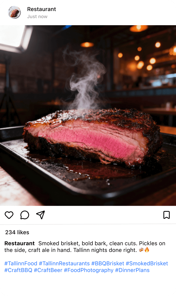 Restaurant post example