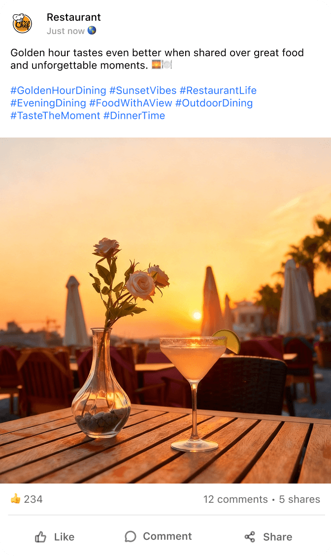 Facebook post example